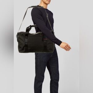 Tumi Canvas Leather-Trimmed Black Weekender Bag